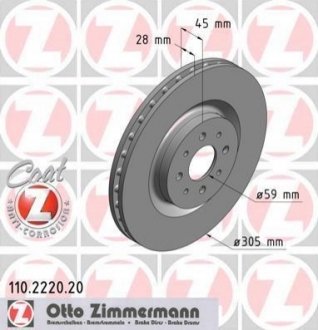 Гальмівний диск ZIMMERMANN 110.2220.20