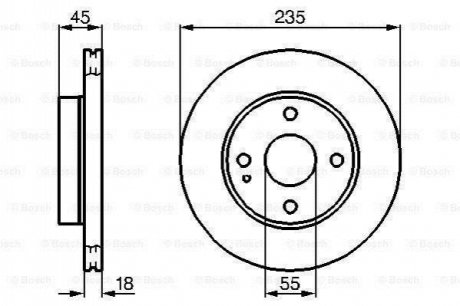 Диск гальмівний MAZDA 121/121/Metro/323/MX-5 \'\'F BOSCH 0986478241 (фото 1)