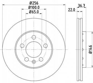 Диск гальмівний з покриттям PRO. передн. HELLA 8DD355105-361