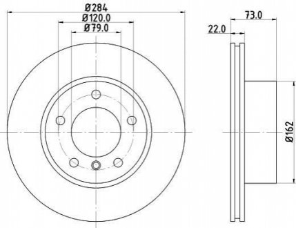 Диск гальмівний перед. вентильований BMW 1(F20) 1,4-1,6 F 10 HELLA 8DD355118031 (фото 1)