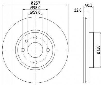 Тормозной диск HELLA 8DD 355 103-971 (фото 1)