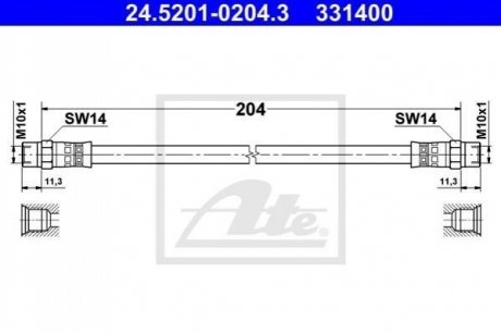 ШЛАНГ ТОРМОЗНОЙ ATE 24.5201-0204.3