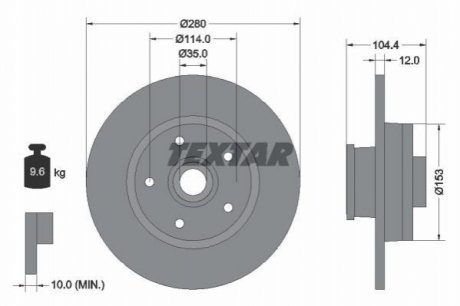 Тормозной диск TEXTAR 92268903