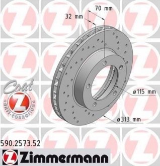 Тормозной диск ZIMMERMANN 590257352