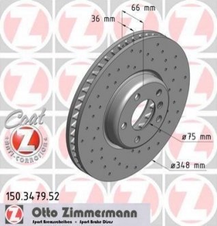 Тормозной диск ZIMMERMANN 150 3479 52