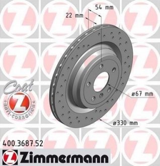 Тормозной диск ZIMMERMANN 400.3687.52