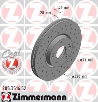 Диск гальмівний SPORT Z ZIMMERMANN 285.3516.52