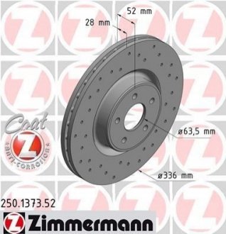 Тормозной диск ZIMMERMANN 250.1373.52 (фото 1)