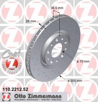 Тормозной диск ZIMMERMANN 110 2212 52