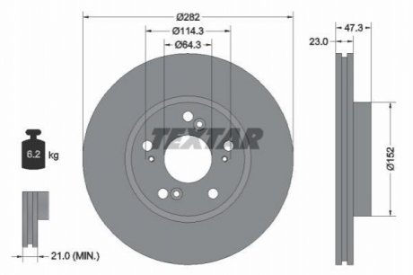 Тормозной диск TEXTAR 92128400
