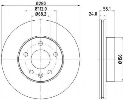 Диск гальмівний з покриттям PRO. передн. HELLA 8DD355105-591