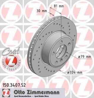 Диск гальмвний ZIMMERMANN 150.3407.52