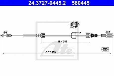 Clutch cables ATE 24.3727-0445.2