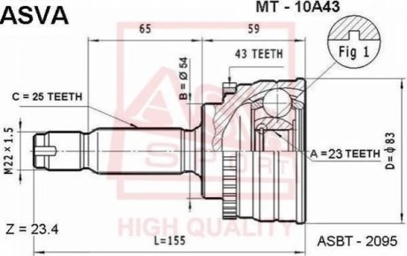 Рем.комплект ASVA MT10A43