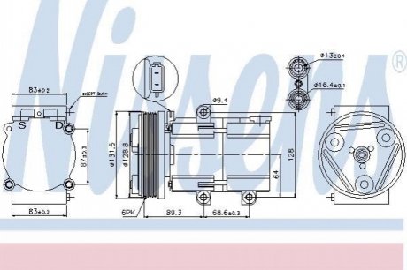 Компрессор кондиционер NISSENS 89068