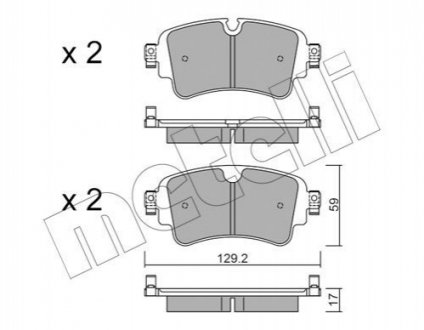 Комплект гальмівних колодок (дискових) 22-1129-0 Metelli 2211290 (фото 1)