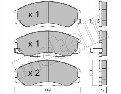 Комплект тормозных колодок, дисковый тормоз Metelli 2203640 (фото 1)
