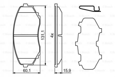 ГАЛЬМіВНі КОЛОДКИ, ДИСКОВі BOSCH 0986494855