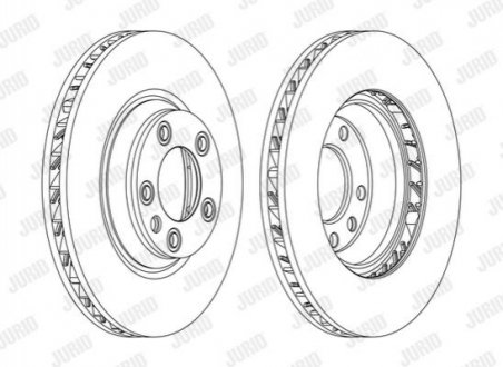 Гальмівний диск передній (правий) VW Touareg / Audi Q7 / Porsche Cayenne, Panamera Jurid 562359JC1 (фото 1)