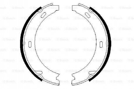 Колодки гальмівні барабан (ручник) MB 140/210 \'\'91-06 BOSCH 0 986 487 344