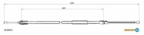 Трос ручного тормоза задн Лев/Прав 1440мм/1055мм RENAULT TWINGO I 1.2/1.2LPG 03.93-06.07 ADRIAUTO 4102221