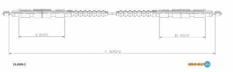 Трос ручного тормоза задн Лев/Прав 3045мм/810мм/810мм CITROEN JUMPER I FIAT DUCATO PEUGEOT BOXER 1.9 ADRIAUTO 11.0249.1