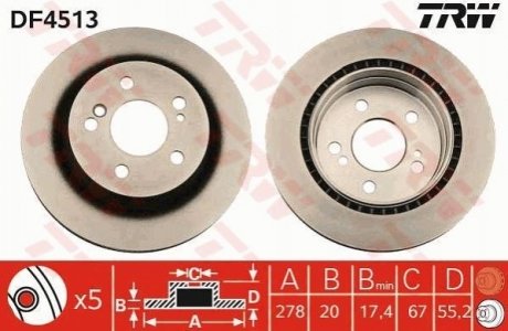 Гальмівний диск TRW DF4513