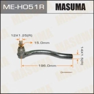 Наконечник кермовий HONDA ACCORD 08- OUT R А ТАКОЖ HONDA EURO CIVIC CIVIC 06- 11- OUT L M MASUMA ME-H051R