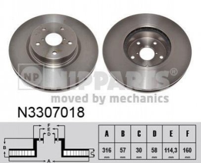 BRAKE DISCS NIPPARTS N3307018 (фото 1)