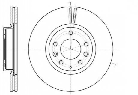 Диск тормозной перед. (кратно 2) (Remsa) Mazda 6 II WOKING D61235.10