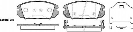 Колодки тормозные диск. перед. (Remsa) Honda Civic viii 1.6 05-,Hyundai Grandeur 2.2 03- WOKING P13043.02 (фото 1)
