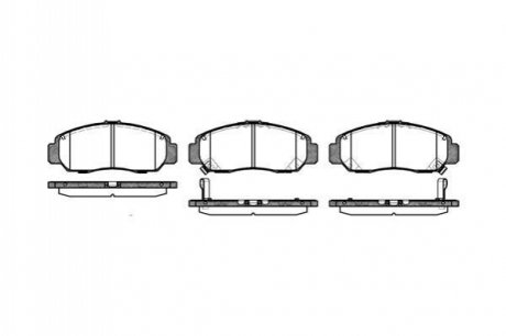 Колодки гальмівні диск. перед. (Remsa) Honda Civic 00> 05> 12> / Hyundai Matrix 01>, Santa fe 2,7i 01> / Nissan X-trail 2,5i 01> WOKING P6473.12