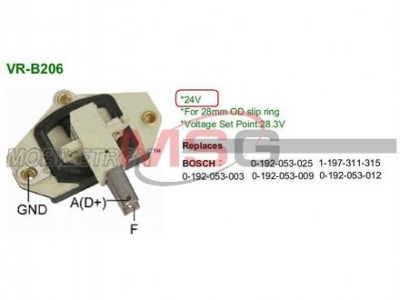 Регулятор напруги генератора MOBILETRON VR-B206