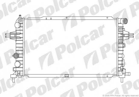 Радиатор охлаждения Opel Astra H, 04- Polcar 550908-5