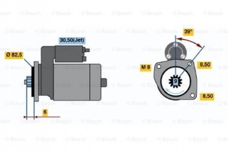 Стартер BOSCH 0 986 022 510 (фото 1)