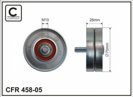 Ролик паска поліклинового Jeep Cherokee 2.5-2.8 CRD 4x4 01-08 CAFFARO 458-05 (фото 1)