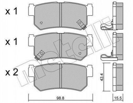 Комплект тормозных колодок, дисковый тормоз Metelli 2205190 (фото 1)