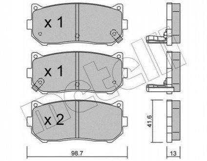 Комплект тормозных колодок, дисковый тормоз Metelli 2203720