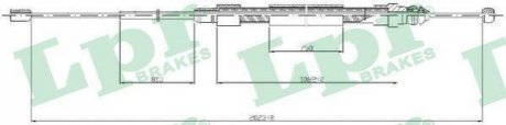 Трос ручника Megane2 HB 2020mm LPR C0715B