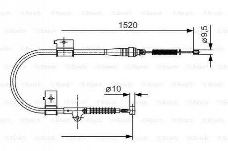 1 987 482 051_трос ручника левый l=1324 drum ford maverick, nissan terrano 2.42.7td 96> BOSCH 1987482051