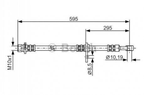 _шланг тормозной передний правый honda cr-v 2.02.2ctdi 02-06 l=595 BOSCH 1 987 481 044