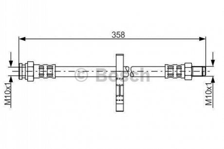 Шланг тормозной citroen jumperfiat ducatoboxer 1.9-2.8 94- 385мм задний BOSCH 1 987 481 019 (фото 1)