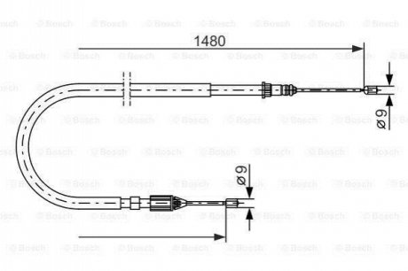 _трос ручника левый l=14801166 renault megane sw 09.8> BOSCH 1 987 477 653