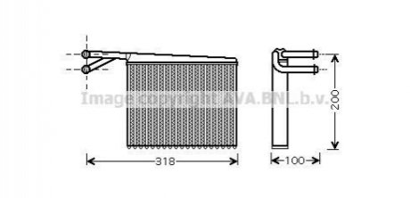 Радиатор отопителя салона MB Sprinter 2,2CDI 00>06 Valeo ver. AVA COOLING MSA6372 (фото 1)