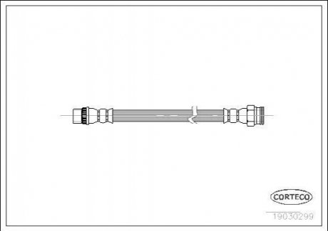 Тормозной шланг задний C2/C3/C4/DS4/1007/3008/307/308/408/RCZ CORTECO 19030299