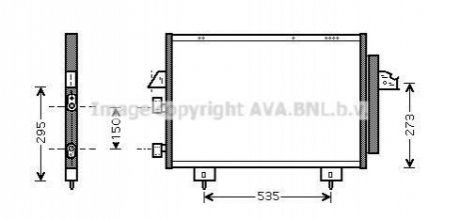 Конденсатор кондиціонера TOYOTA RAV 4 II (00-) (вир-во AVA) AVA COOLING TO5281D