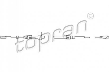 Трос, тормозной механизм рабочей тормозной системы TOPRAN / HANS PRIES 112 144 (фото 1)
