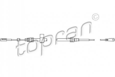 Трос, тормозной механизм рабочей тормозной системы TOPRAN / HANS PRIES 112 144