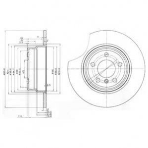 Диск гальмівний BMW X5(E53) R D=324mm 00-07 Delphi BG3629