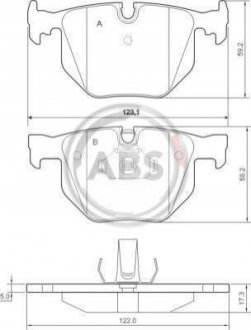 Комплект тормозных колодок, дисковый тормоз A.B.S. 37348 (фото 1)